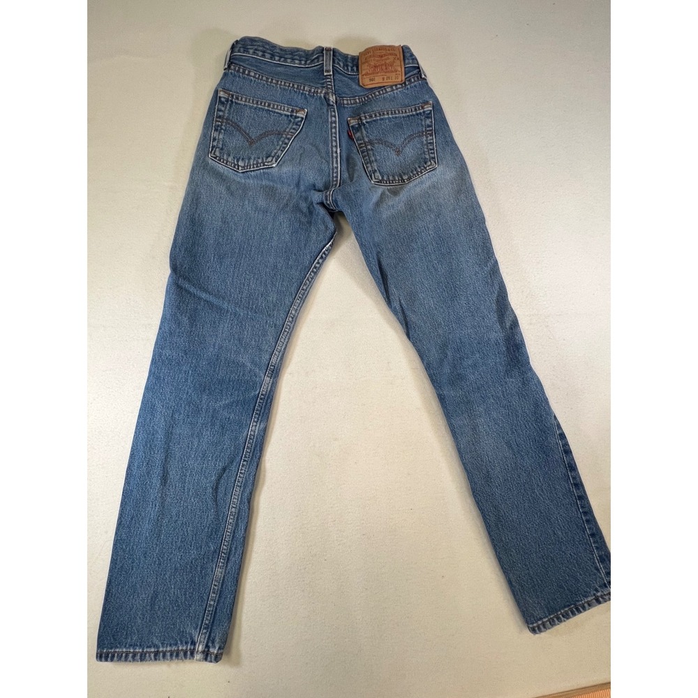 Vintage Levis 501 Women High Rise Straight Leg Blue Denim Jeans W28 L30 Mexico - Picture 7 of 9